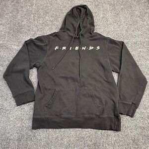 Friends The Television Series Hoodie Black Logo Pullover Sweatshirt Womens Large